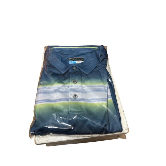 PGA Tour pro series Golf Shirt mens XXL-BTall blue/white,gray &white stripe - Picture 2 of 9